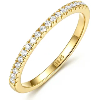Diamday Ring Silber 925 Damen Hochzeitsringe Ewigkeit Cubic Zirkonia Ringe | Versprechen Verlobung Stapel Sterling Silber Ringe für Frauen Männer Schmuck Geschenke Gold Silber Größe 49-60