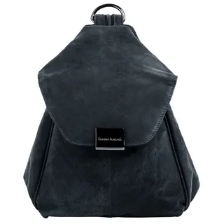 Cityrucksack BRUNO BANANI, Damen, Gr. B/H/T: 25cm x 20cm x 9cm, onesize, blau, Leder, Rindsleder, unifarben, Rucksäcke Cityrucksack, echt Leder