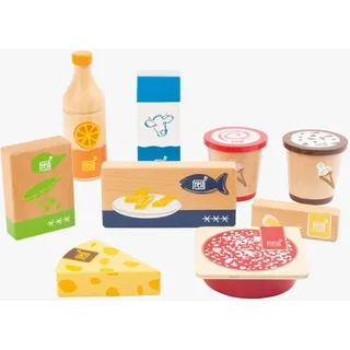 Small Foot Company Small foot 11441 - Gefrier- und Kühlwaren-Set Fresh für Kaufladen/Kinderküche, Holz, 9-teilig