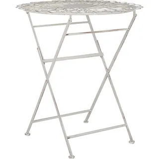 Beliani Gartentisch Ø 70 x 76 cm Weiß