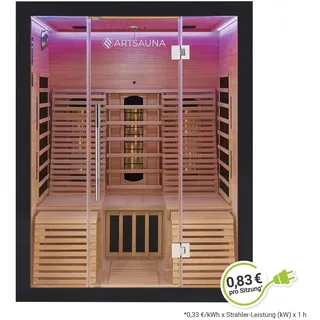 Artsauna Infrarotkabine Helsinki 150 mit Dual Technologie, - Schwarz