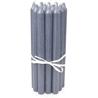 LUMELY dänische Premium Stabkerzen Hellgrau, 12er Pack, Höhe 29cm, Ø 2,2cm, Brenndauer ca. 14 Stunden, zylindrische Leuchterkerzen, Deko Kerzen Set, Kerzen Skandinavisch