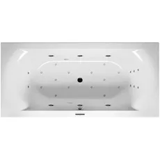 RIHO Lima Rechteck-Badewanne, Version links, mit Joy-System, Einbau, 2-Sitzer, weiß, B05, Ausführung: 190x90x49cm, Nutzinhalt: 240 Liter