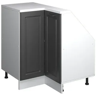 Vicco Dachschrägenschrank Eckschrank Rion Anthrazit Landhaus/Weiß 75.6 x 81.6 cm mit 1 Tür , Anthrazit, Weiß , Holzwerkstoff , 2 Fächer , Rechteckig , 75.6x81.6x75.6 cm , Kleinmöbel, Kommoden, Kommoden