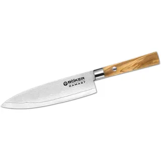 Böker Damast Olive Kochmesser 15,5 cm Olivenholz