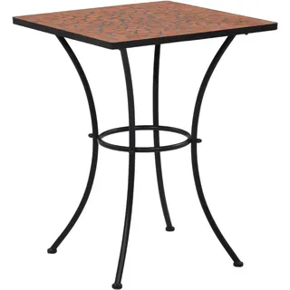 The Living Store Mosaik-Bistrotisch Terrakotta 60 cm Keramik - Braun