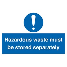 Hinweisschild "Hazardous Waste Must Be Stored Separatly", 600 x 400 mm, A2L
