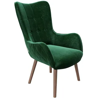Playboy Ohrensessel BRIDGET Samt 68 x 99 x 77 cm Grün