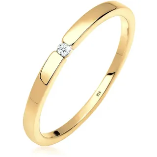 Elli DIAMONDS DIAMORE Ring Damen, Verlobungsring Klassiker mit Diamant (0.02 ct.) 925 Sterling Silber"