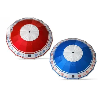 Atosa Strandschirm im Marine-Design, schwenkbar, aus Aluminium, Ø 220 cm, Oxford, LSF 50+, 2 Möglichkeiten, mit Hülle, bunt