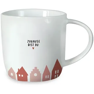 Grafik Werkstatt Kaffeetasse mit Spruch 300 ml Porzellan Tasse Zuhause bist du
