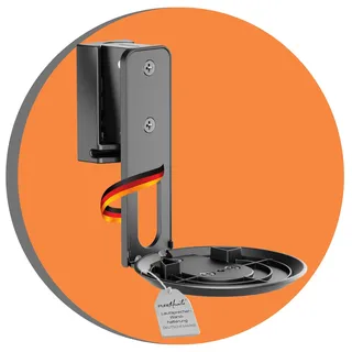 PureMounts Lautsprecher Halterung für Sonos Era 100, Lautsprecher Wandhalterung mit Kabelmanagement, Schwenkbar +/-45°, Neigbar 0/-18°, 3Kg Tragkraft, schwarz