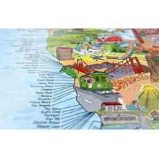 Awesome Maps West Coast & Hawaii Surf Map Landkarte 371554-00-3436