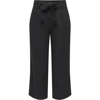 ONLY Damen Onlcaro Hw Linen Belt Culotte PNT Hose, Schwarz, L