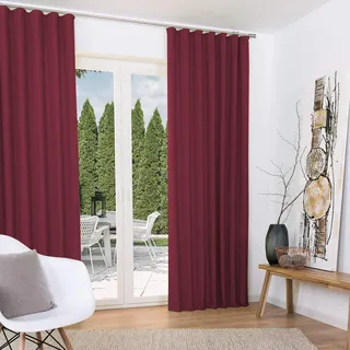 Beautissu Amelie Luna Kräuselband 140 x 245 cm rot 2 St.