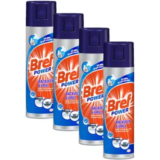 Bref Power Backofen & Grill, Backofenreiniger mit Aktivschaum, 4 x 500ml, entfernt selbst hartnäckigste Verkrustungen