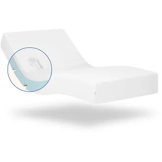 geriafy - Orthopädische viskoelastische Matratze | 20 cm Dicke | Frisches und weiches Gewebe | Geeignet für verstellbare und Normale Betten (90x200), Weiß