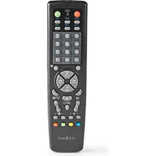 Nedis Universal-Fernbedienung | Vorprogrammiert | 10 Geräte | Speichertasten/TV Guide-Taste | Infrarot | Schwarz Schwarz, TVRC2200BK