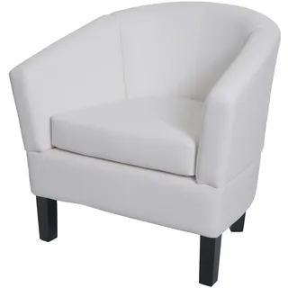 Mendler Lounge-Sessel HWC-O17, Sessel Clubsessel Cocktailsessel, FSC®-zertifiziert Kunstleder ~ weiß