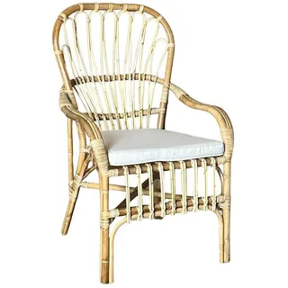 Sessel Stuhl Manao Bambus Natürlich Und Reed Geflochten Mit Kissen als Tribut