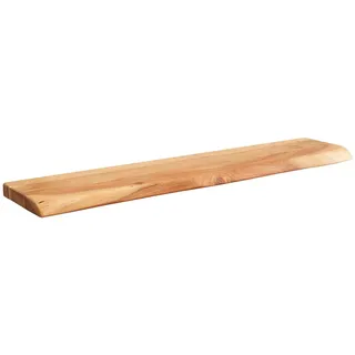 FineBuy Wandregal Baumkante Akazie Holz Design Schweberegal Regal Massiv, Natur,