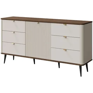 Mirjan24 Sideboard 160 x 82 x 40 cm Cashmere / Nussbaum