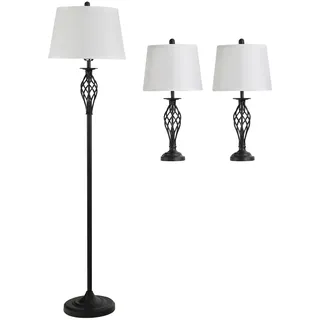 Homcom 3Er-Lampenset Weiß/Multicolor