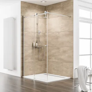 Schulte MasterClass Walk In 5 Chromoptik Echtglas Klar hell Anschlag links