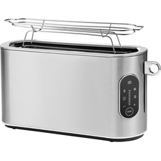 WMF Lumero Toaster / Langschlitz Toaster mit Brötchenaufsatz XXL, Einseitiges Toasten, Edelstahl matt, Toaster, Silber