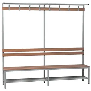 Gürkan Garderobenbank 200 x 189 x 40 cm grau / grau