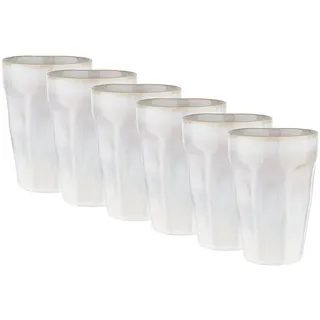 Butlers Tassen Becher 6er-Set Bergamo 330 ml , Weiß , Keramik , Geschirr, Tassen, Kaffeetassen