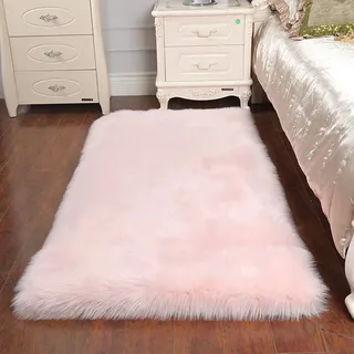 Cumay Faux Schafsfell-Teppich, Wollimitat geeignet für Wohnzimmer Teppich, lang, weich, Flauschiges Fell, als Bettvorleger, Sofa-