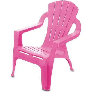 Kinder Lounge Gartenstuhl aus Kunststoff - pink - Robuster Garten Loungesessel für Kleinkinder - Monoblock Stuhl Kinderstuhl Spielstuhl stapelbar