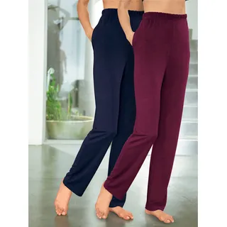 Schlupfhose FEEL GOOD, Damen, Gr. 22/23, Kurzgrößen, bunt (marine, bordeaux), 70% Polyester, 30% Viskose, unifarben, Hosen Schlupfhose