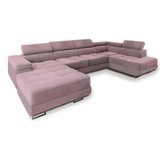 masseno Wohnlandschaft mit Schlaffunktion Casone ¦ lila/violett ¦ Maße (cm): B: 345 H: 90
