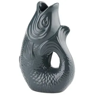 Giftcompany Gift Company Vase Monsieur Carafon S, Dekovase in Fisch-Form, Steingut, Grau, 25 cm, 1087403004