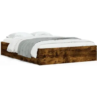 vidaXL Bettgestell mit Schubladen Räuchereiche 120x200cm Holzwerkstoff - Braun