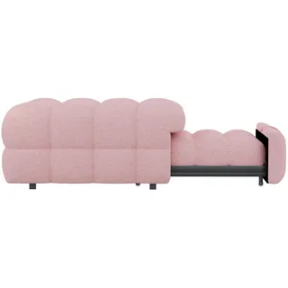 Modfu Bett aus Lammfell-Optik 90x180 cm Rosa 2-in-1 ausziehbar als Fußhocker und Gästebett , Textil , 70x180 cm , Schlafzimmer, Betten