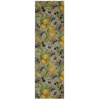 Esposa Küchenläufer , Gelb, Salbeigrün, Graublau , Textil , Zitronen , rechteckig , 45x150 cm , Reach, DIN EN ISO 14001, DIN EN ISO 9001, Oeko-Tex® Standard 100, Europäischer Sicherheitsstandard , für Fußbodenheizung geeignet, schmutzabweisend, waschbar, pflegeleicht, strapazierfähig, leicht zusammenrollbar, rutschfeste Unterfläche , Teppiche und Böden, Teppiche, Teppichläufer, Küchenteppiche