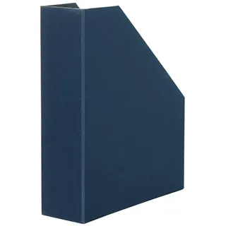 RÖSSLER SOHO Stehsammler A4 mit Griff | Stehsammler Pappe aus stabilem Karton | Büro Organizer | Schreibtisch Organizer | Zeitschriftenhalter | 315 x 260 x 80 mm | 1 Stück | Farbe: Blau | Navy