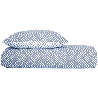 SCHIESSER Mabel Abstraktes Muster Hellblau 135 x 200 cm + 80 x 80 cm