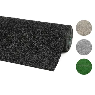 andiamo Kunstrasenteppich Deco mit Noppen - Kunstrasen Outdoor zur Verwendung als Balkon Teppich oder Rasenteppich Outdoor - wetterfest und zuschneidbar 100 x 200 cm Anthrazit
