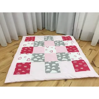Krabbeldecke Patchwork Decke Spieldecke Babydecke 125x125 cm
