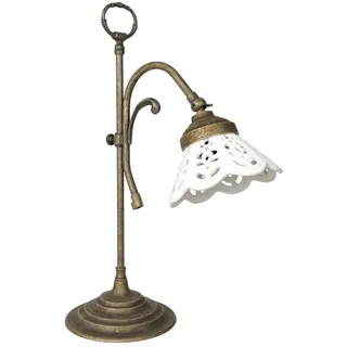 Tischleuchte Licht-Erlebnisse Rustikal H: 36 cm E14 Keramik Messing