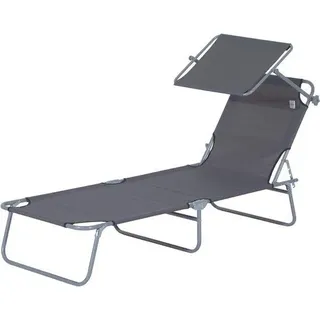 Sonnenschirm-Dach und verstellbare Liege für den Außenbereich – Klappbare Liege für Garten, Balkon und Strand