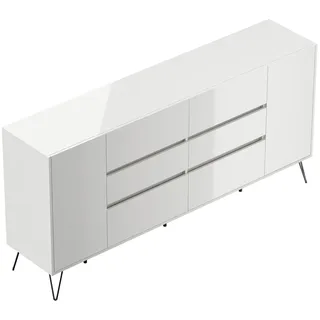 Posseik Mid.you Sideboard 199 x 93,6 x 42 cm Weiß Hochglanz