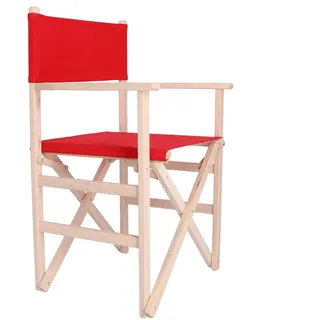Aranaz – Klappbarer Sessel, ohne Lack, Segeltuch, Rot