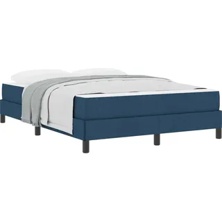vidaXL Boxspringbett mit Matratze Blau 140 x 190 cm Stoff - Blau