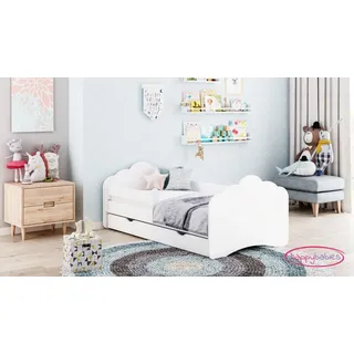 Happy Babies Kinderbett - Mit Matratze & Schublade und Rausfallschutz, 70x140, Mädchen Kinderbetten & Jugendbett Jungen Kids Bed(M03) - Weiß