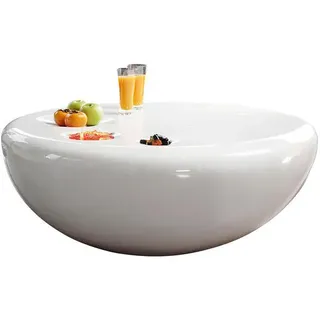 SalesFever Couchtisch Ø 100 cm Fiberglas Weiß Hochglanz Kunststoff, rund 100x38x100 Wohnzimmer, Wohnzimmertische, Couchtische,